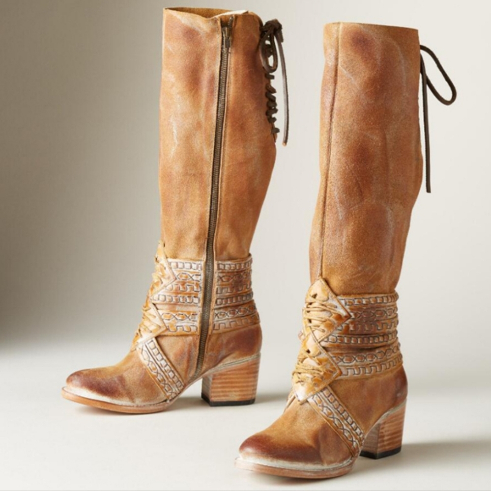 Freebird By Steven Sundance Mayan Sz 8 Knee High Tall Campus Brown Suede Boots